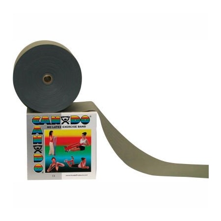 Fabrication Enterprises CanDo Latex-Free Exercise Band, Silver, 50 Yard Roll, 1 Roll/Box 1361169